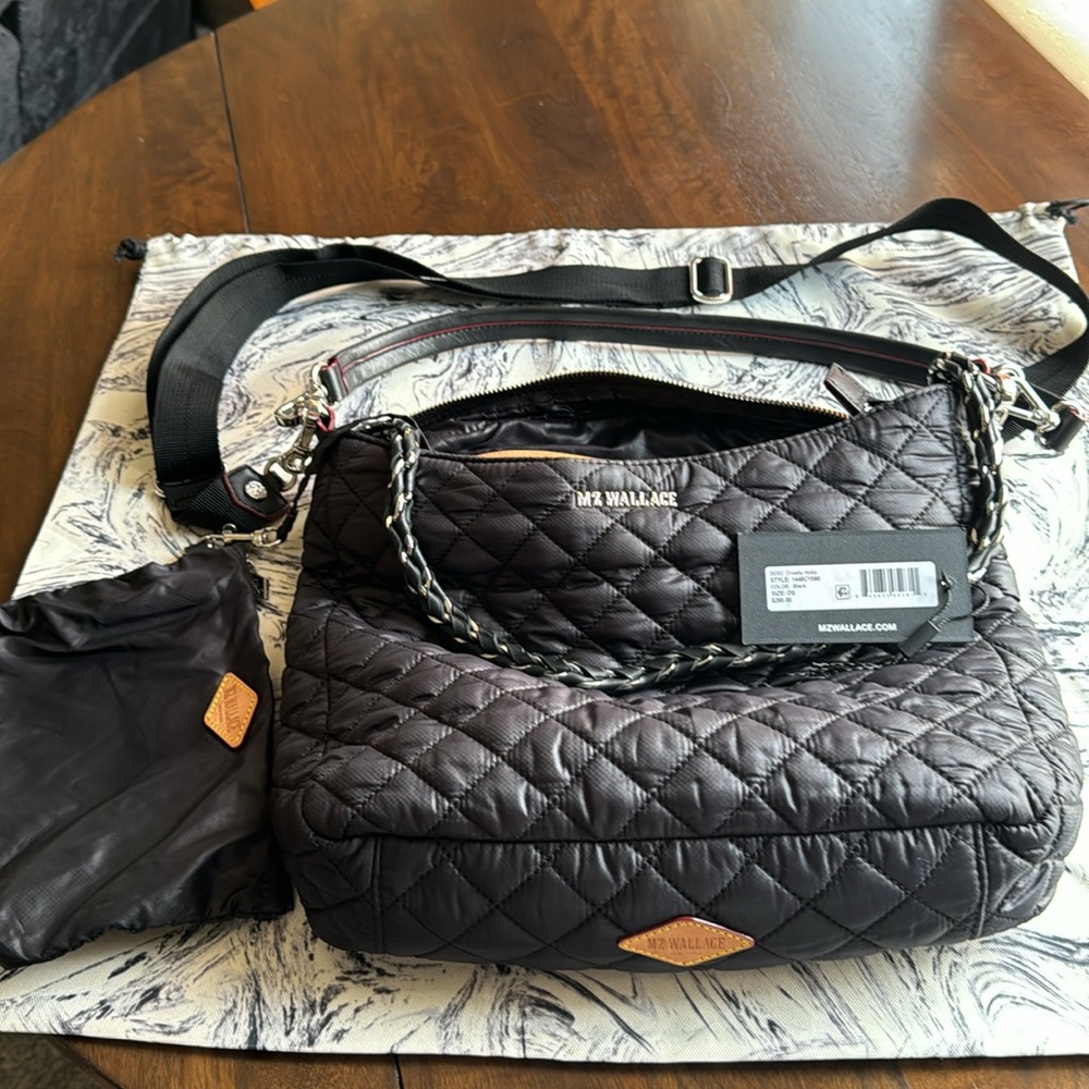MZ Wallace Crosby Hobo Bag - Black Rec